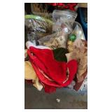 Christmas decor in tote