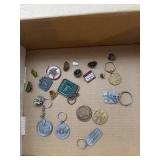 JD key chains/ pins