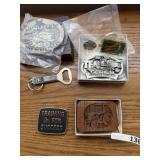 4 JD belt buckles etc