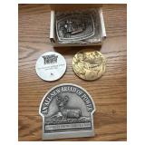 JD belt buckle/ medallions
