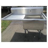 50" x 30" S/S (1)Bay Sink w/Left Sideboard ($300)