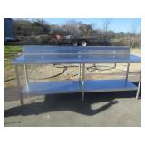 96x30 Stainless Steel Work Table w/Backsplash