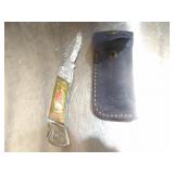 Custom Handmade Damascus Steel Lock Blade Knife Ne