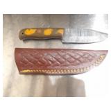 Custom Handmade Damascus Steel Cowboy Knife New 8"