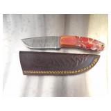 Custom Handmade Damascus Steel Cowboy Knife New 8"