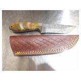 Custom Handmade Damascus Steel Cowboy Knife New 8"