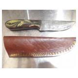 Custom Handmade Damascus Steel Cowboy Knife New 8"