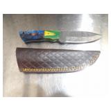 Custom Handmade Damascus Steel Cowboy Knife New 8"