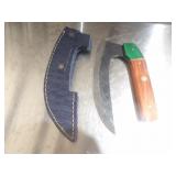 Custom Handmade Damascus Steel Hunting UlU Knife N