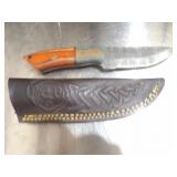 Custom Handmade Damascus Steel Cowboy Knife New 8"