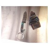 Custom Handmade Damascus Steel Keychain Knife New