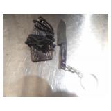 Custom Handmade Damascus Steel Keychain Knife New