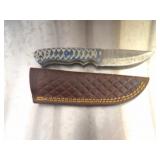 Custom Handmade Damascus Steel Cowboy Knife New 8"