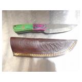Custom Handmade Damascus Steel Cowboy Knife New 8"