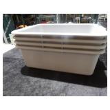 Grey Parade Plastic Containers 22x15x7