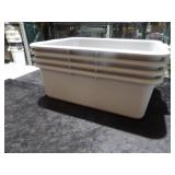 Grey Parade Plastic Containers 22x15x7