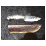 Custom Handmade Damascus Steel Cowboy Knife 8"