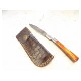Custom Handmade Damascus Steel Lock Blade Knife Ne