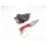 Custom Handmade Damascus Steel Keychain Knife New