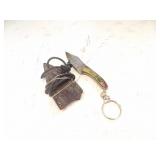 Custom Handmade Damascus Steel Keychain Knife New