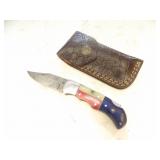 Custom Handmade Damascus Steel Lock Blade Knife Ne