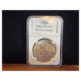 1924 MS Peace Dollar  in Case