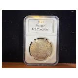 1921 MS Morgan Dollar  in Case
