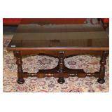 LOT 1091 MAHOGANY SQUARE COFFEE TABLE - 42X48