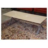 LOT 1098 MID CENTURY ROYAL METAL CO TABLE WITH ONYX TOP