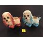 Pair Vintage Dog Planters Small
