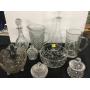 Glass Lot 9 pcs Pitchers, Decanters, Bowls Tiffany