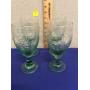 4 Green Fruit Embossed Water Glasses