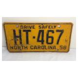 1958 License Plate