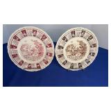 Pair 9" 1961  Calendar  Plates Royal Staffordshire