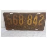 1937 License Plate