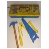 Ohio Art Vtg Metal Busy Boy Tool Chest with tools