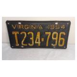 1954 License Plate