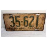 1940 License Plate