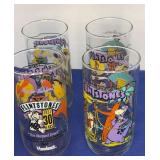 set of 4 First 30 yrs  Flintstone Hardees Glasses