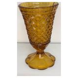 Indian Glass  Amberina Diamond Point Vase 8"