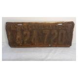 1930 License Plate