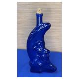 11" Blue Glass Moon Bottle