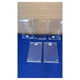 lot of 5 Acrylic Sports Card Holders 3.5x5.75 5/8"