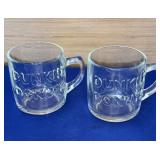 Dunkin Donuts Clear Glass Coffee Mugs