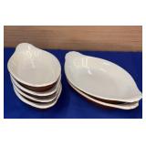 Hall Pottery #527/#528 Au Gratin Dishes Red note