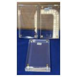 lot of 3 Acrylic Sports Card Holders 3.5x5.75x 1"
