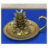Brass Pine Cone Candle Holder Chamber Stick