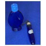 Small Blue Glass Perfume Bottles 3"