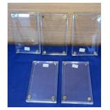 lot of 5 Acrylic Sports Card Holders 3.5x5.75 5/8"