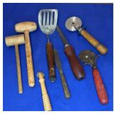 Wood Handled Kitchen Gadget Lot